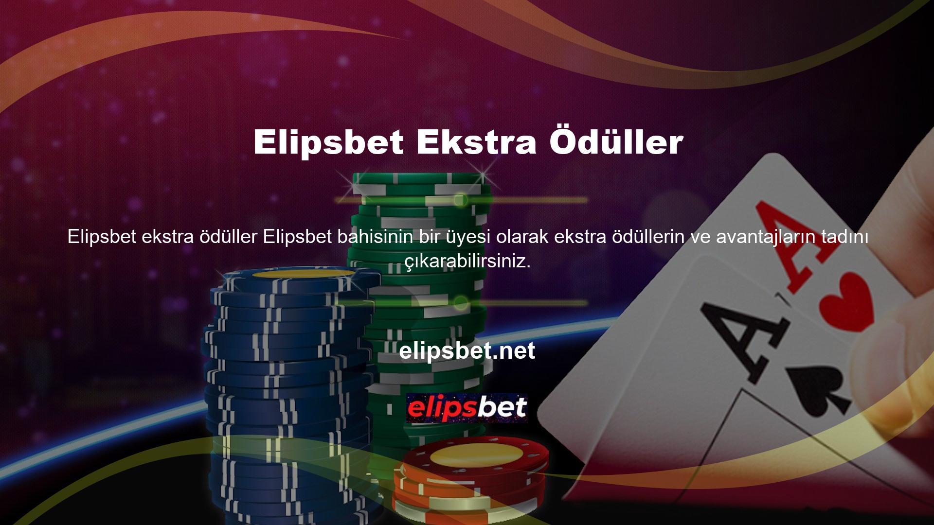 Bazı heyecan verici bonuslar ve promosyonlar için hazır olun! Elipsbet Rulet de dahil olmak üzere bir sürü harika casino var